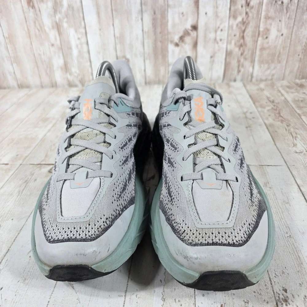 Hoka Speedgoat 5 Womens Trail Running Shoes Grey Green Peach Vibram Size 9B